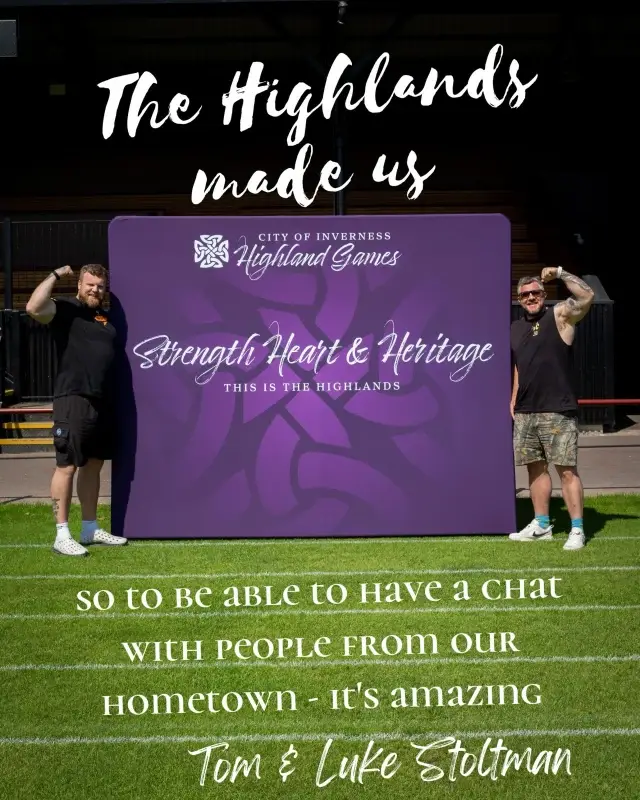 It was great to catch up with Tom and Luke Stoltman ahead of The Games this weekend. We’re buzzing they can join us again this year. Make sure you stop by and see them for a wee chat 💪

Scotland’s strongest brothers, Luke and Tom Stoltman said:
“This is one of the best weekends of the summer for us. It’s our local, home Highland Games. The Highlands made us so to be able to have a chat with people from our hometown -  it’s amazing and very surreal. This year we’ve got an American World Strongest man, Nick Guardione coming along to try a bit of the Highland Games so hopefully the crowds will like that!” 
@stoltmanbrothers